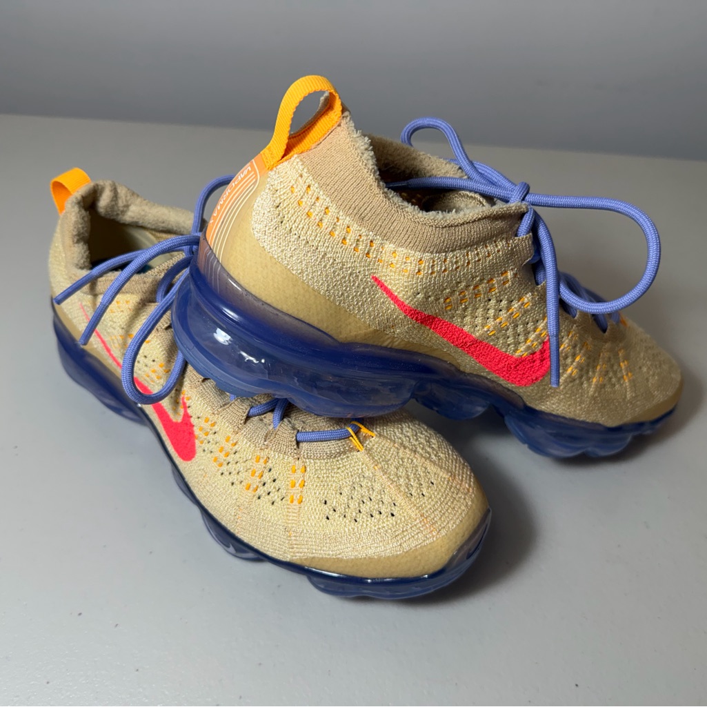 Nike Women’s Sneaker - Tan And Purple With Orange Accents Brand New!